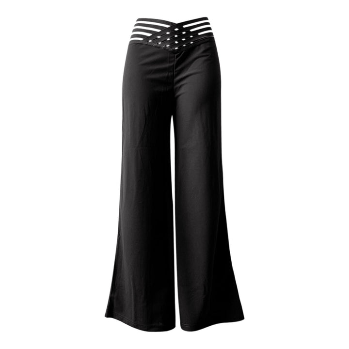 Damen Elegante High-Waist Palazzo-Hose mit Cut-Out-Details Drune