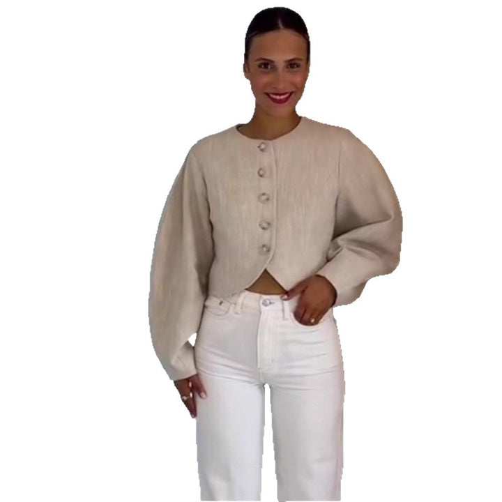 Damen Modische Jacke mit voluminösen Ärmeln Drune