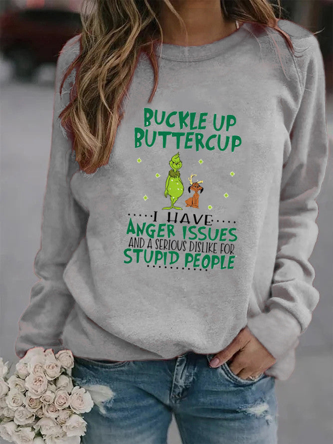Damen Sweatshirt mit humorvollem Spruch und kreativem Design Drune