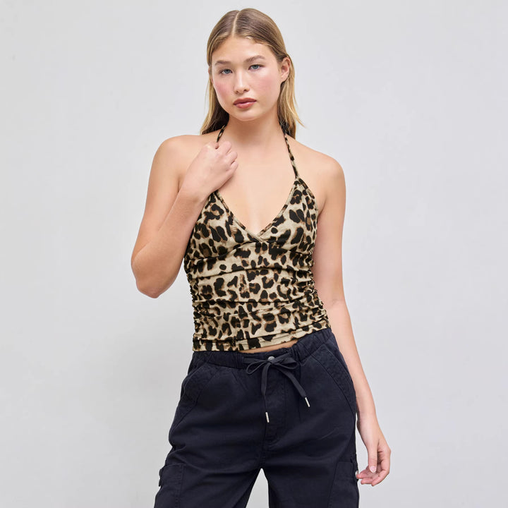 Damen Spaghettiträgershirt im Leopardenmuster Drune