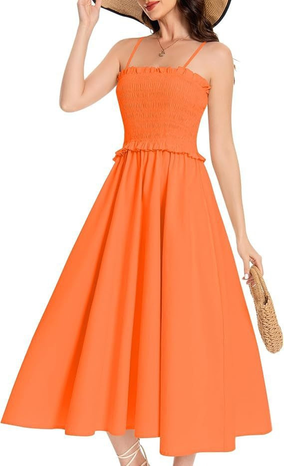 Damen elastisches Maxikleid mit Rüschendetails und geschmeidigem Material Drune