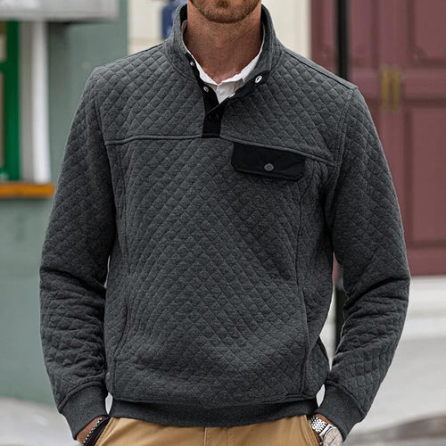 Herren Stepppullover mit Brusttasche und kontrastierenden Details Drune