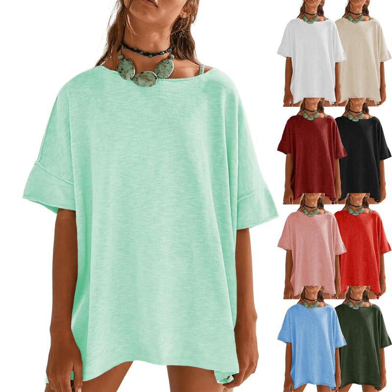 Damen Oversized Relaxed Fit T-Shirt Drune