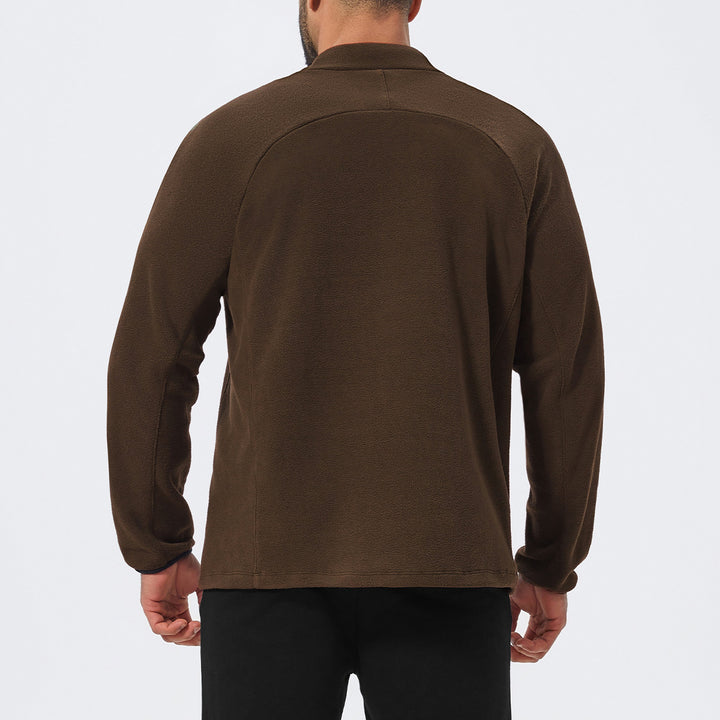 Herren Mikrofleece Pullover mit halbem Reißverschluss und Raglanärmeln Drune