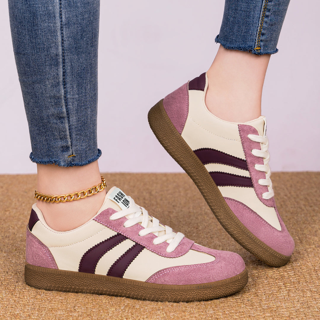 Herren nan retro Sneaker mit Velours- und Textilobermaterial, klassischer Drei-Streifen-Optik und profilierter Gumminsohle Drune