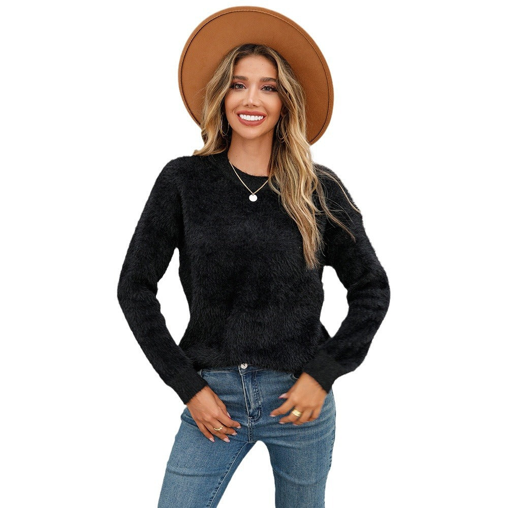 Damen weicher Strickpullover mit modernem Schnitt Drune