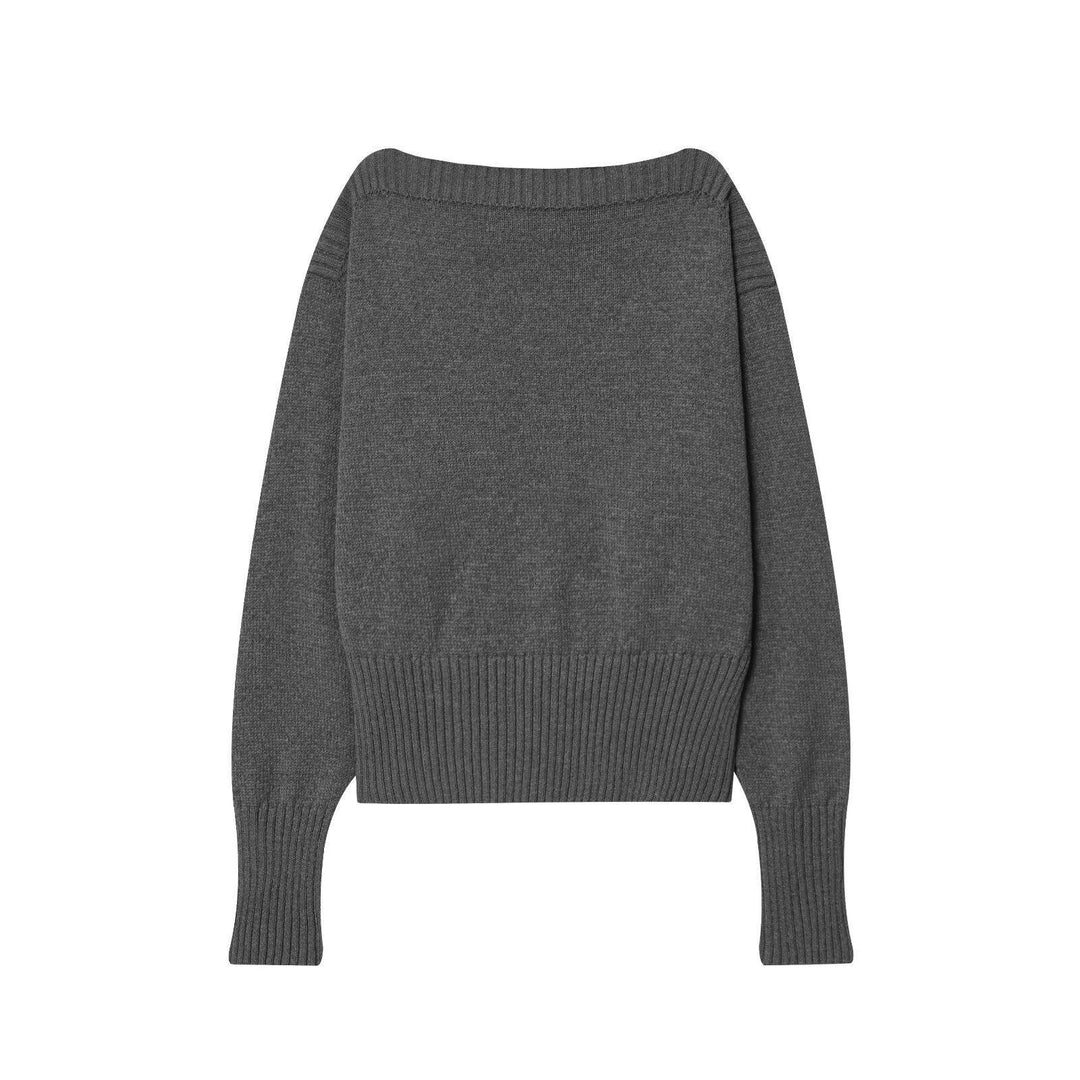 Damen gemütlicher Strickpullover mit weitem Schnitt und eleganter Bundabschlüsse Drune