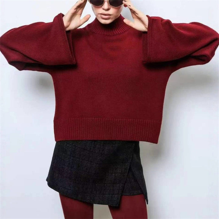 Damen Strickpullover mit lässigem Schnitt und Volumenärmeln Drune