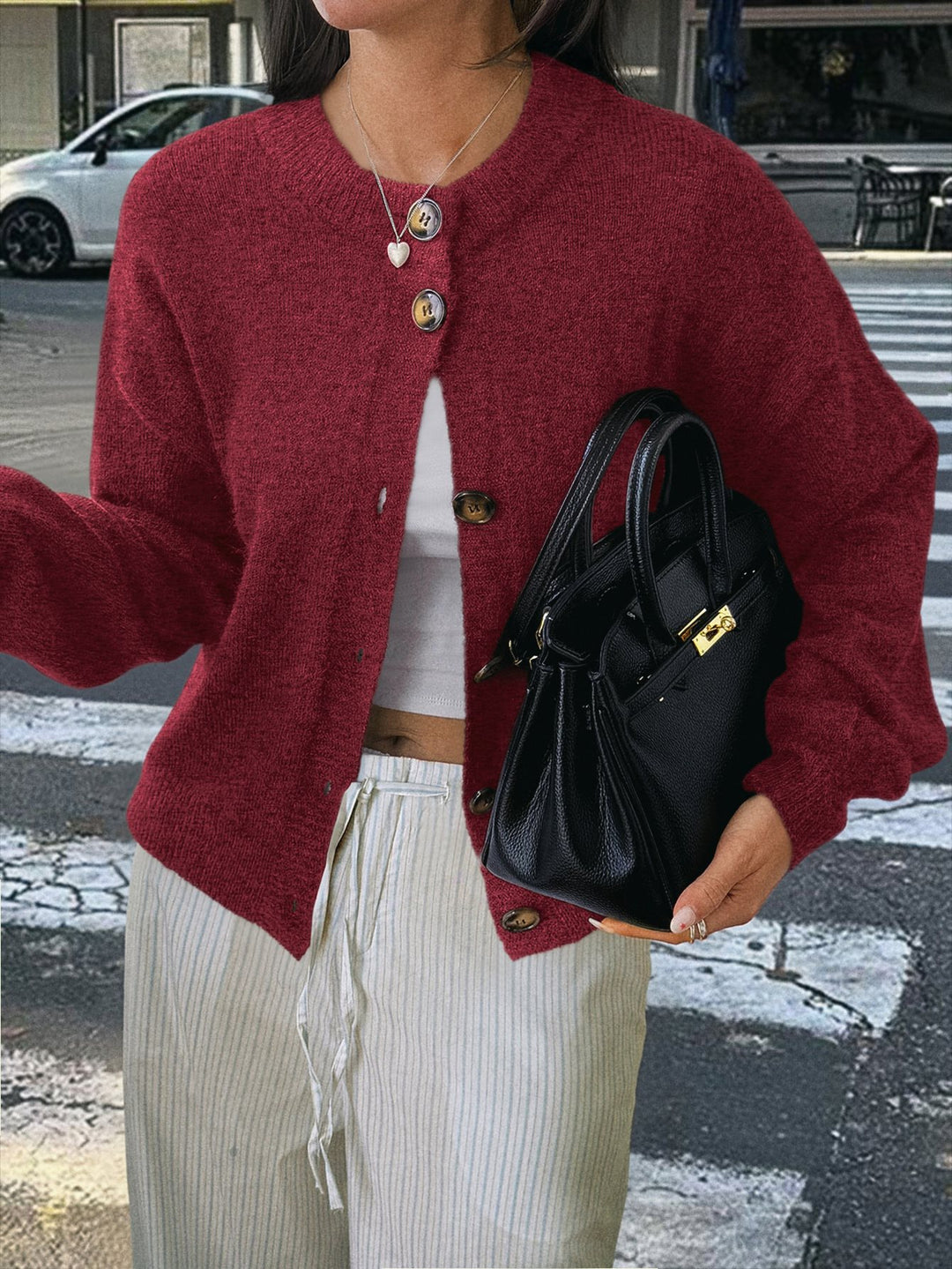 Damen Strickjacke mit Knopfdetails und lässigem Schnitt Drune
