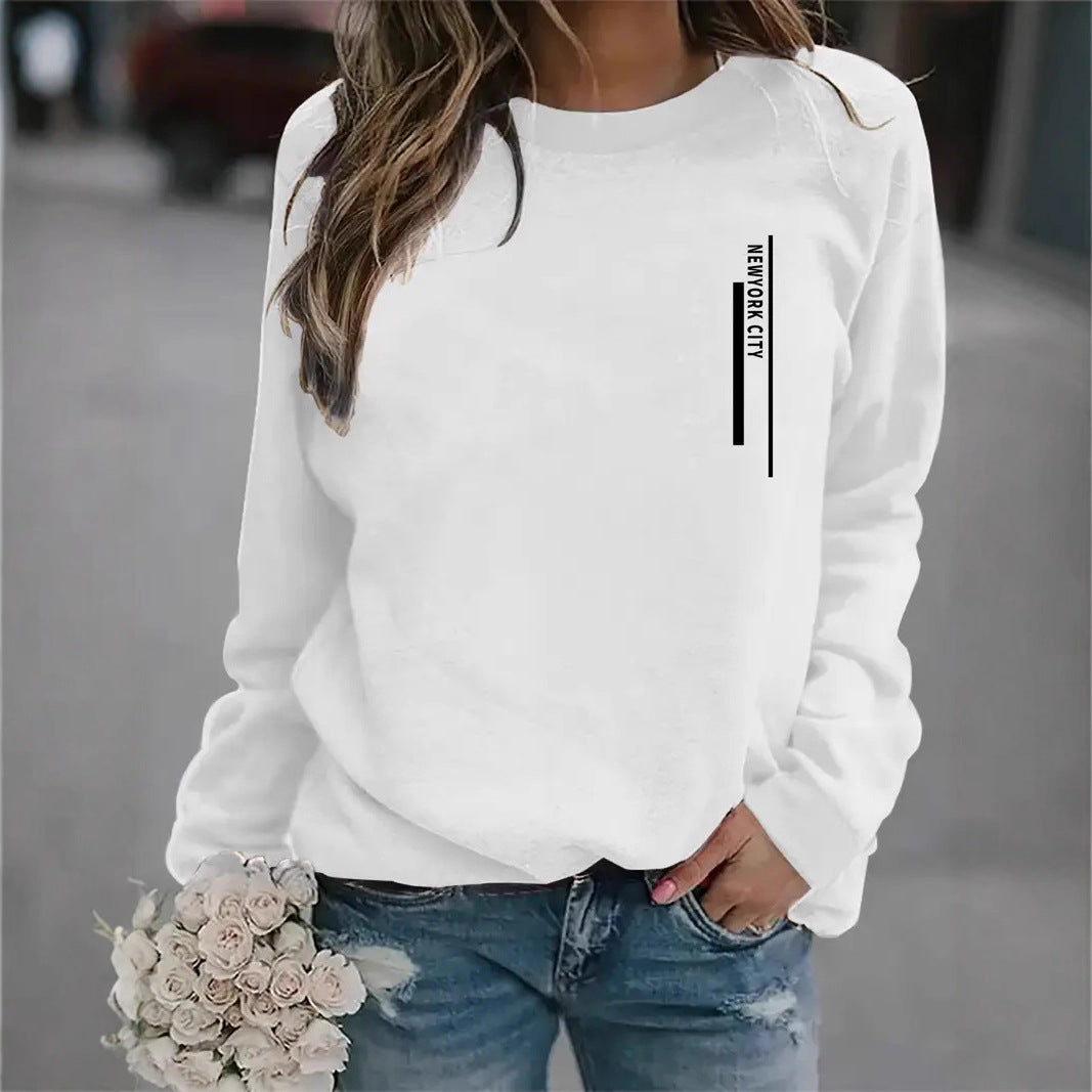 Damen Sweatshirt mit modernem Städte-Aufdruck Drune