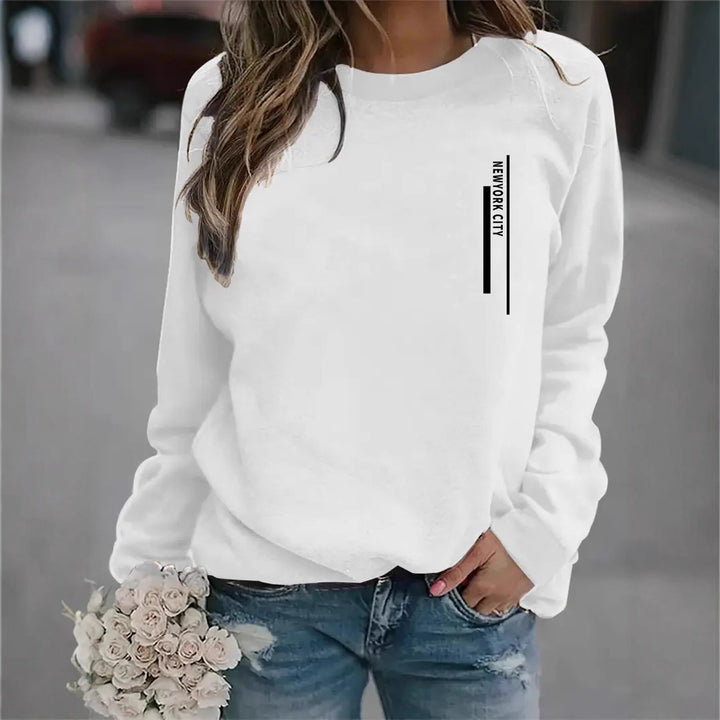 Damen Sweatshirt mit modernem Städte-Aufdruck Drune