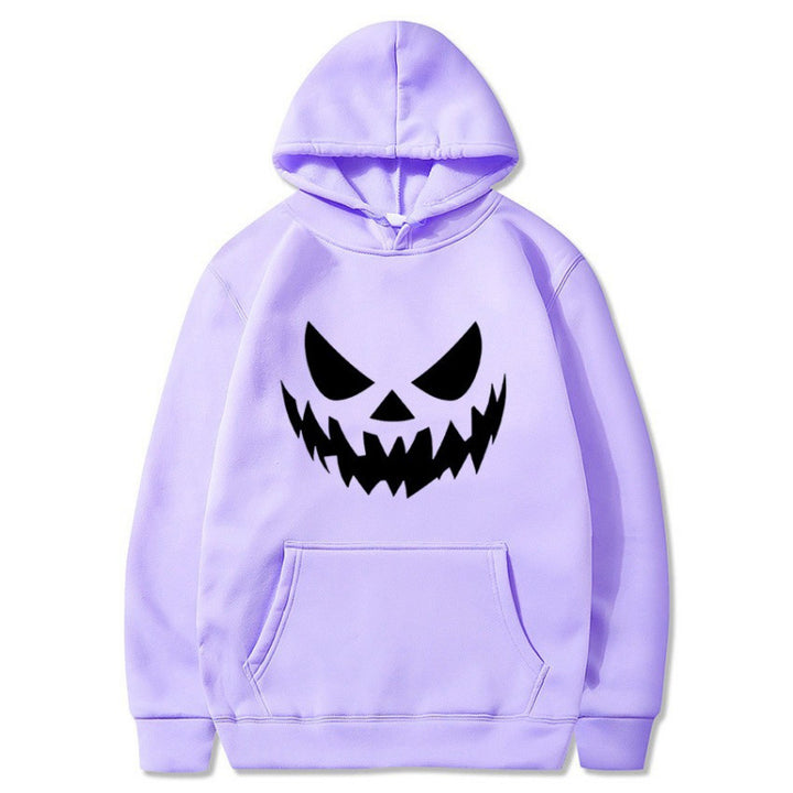 Unisex nan Kapuzenpullover mit gruseligem Kürbisgesicht-Print und Oversize Kängurutasche Drune