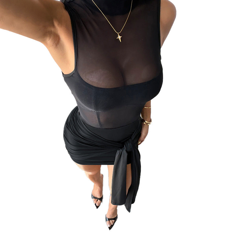 Damen Figurumspielendes Mini-Kleid mit raffinierten Drapierungen Drune
