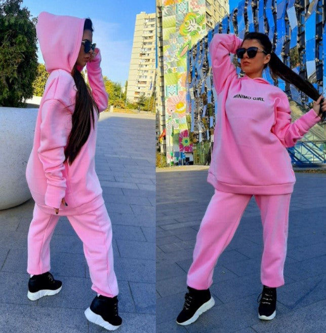Damen Hoodie- und Jogginghose-Set mit weitem Schnitt Drune
