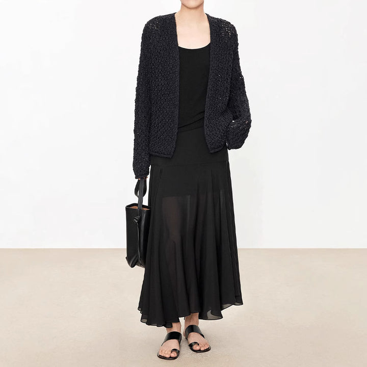 Damen eleganter Maxirock mit asymmetrischem Schnitt Drune