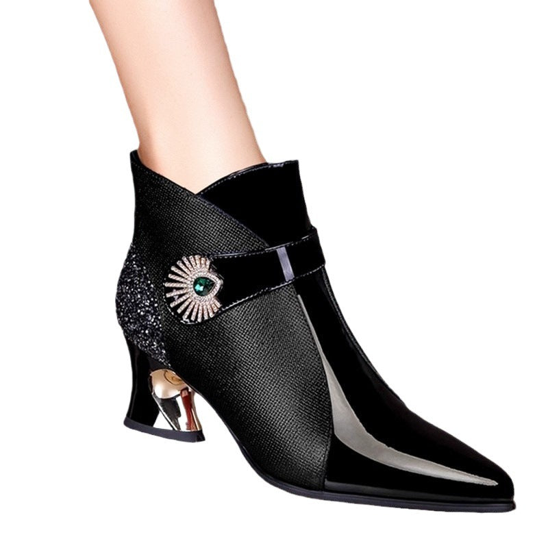 Damen modische Stiefeletten mit funkelndem Akzent Drune