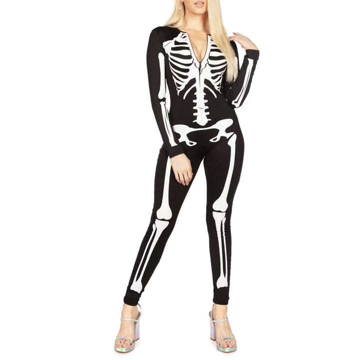 Femme Skeleton Print Bodysuit Drune