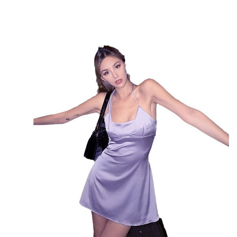 Damen Abendkleid mit schicker Halterträger-Design und seidigem Finish Drune