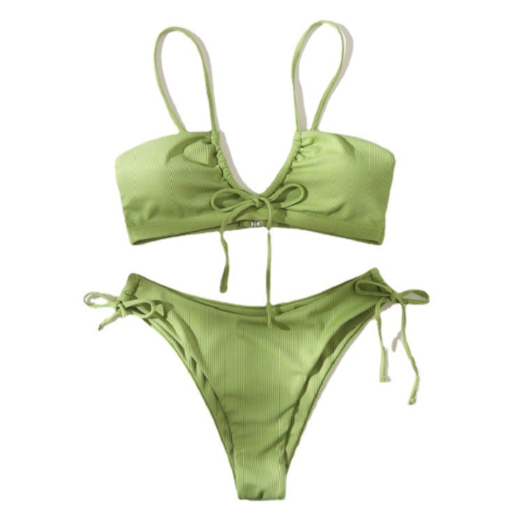 Damen Bikini-Set mit raffiniertem Wickeldetail und verstellbaren Trägern Drune