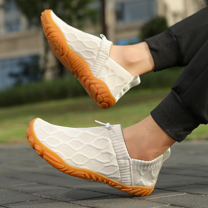 Unisex nan Hybrid-Slipper für Indoor und Outdoor mit elastischem Strickschaft, Zugstopper und profilierter Gummisohle Drune