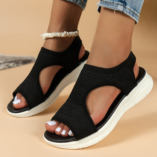 Damen Ergonomische Freizeit-Sandalen mit Elastischem Obermaterial und Gepolstertem Fußbett Drune