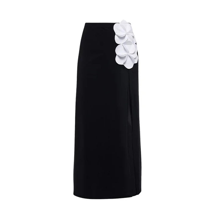 Damen Schwimmanzug mit asymmetrischem Schnitt und floralen Applikationen Drune