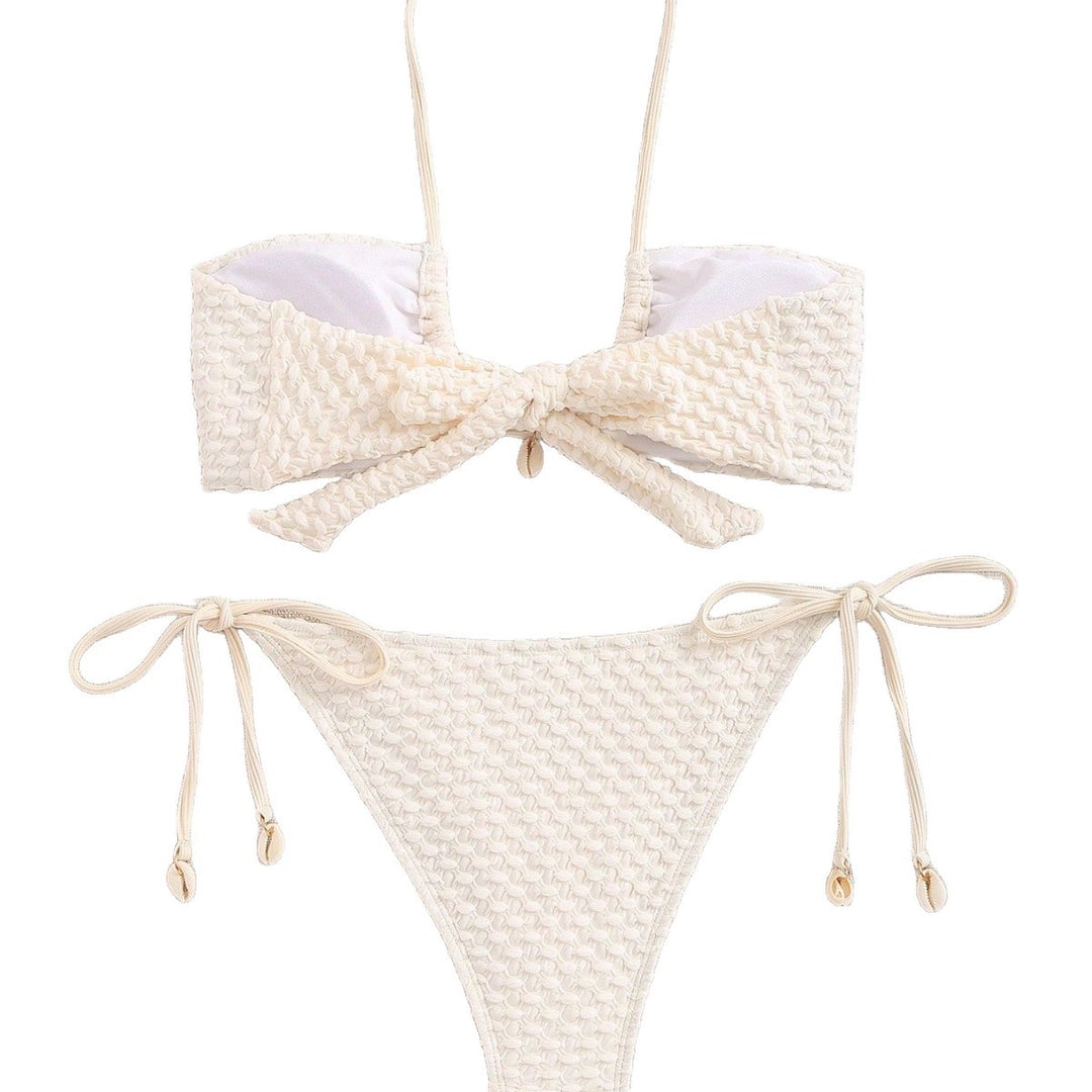 Damen Bandeau-Bikini mit elastischen Bindebändern Drune