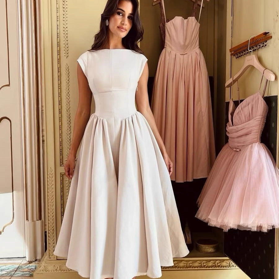 Damen A-linien Kleid mit elegantem Bustier-Oberteil und schwingendem Rock Drune