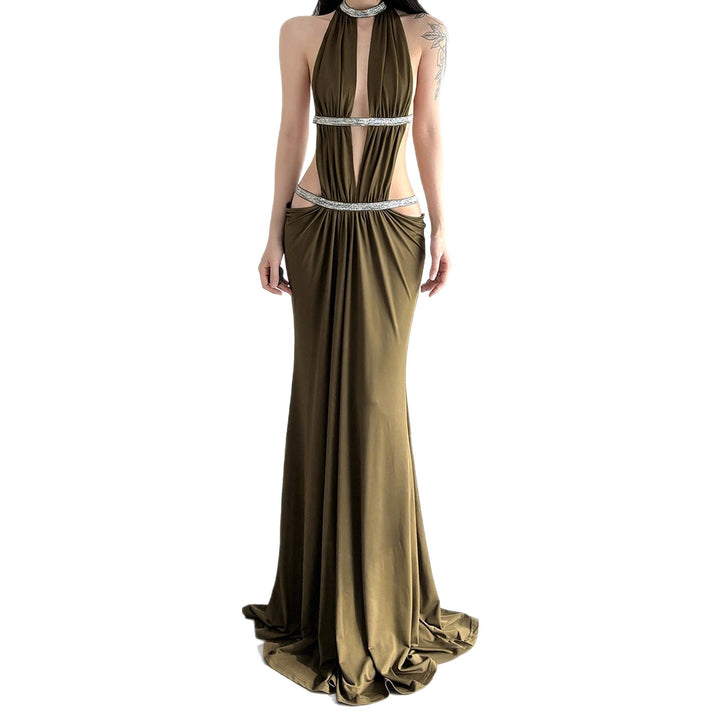 Damen Glamouröses Abendkleid mit raffinierten Cut-Outs und glitzernden Akzenten Drune
