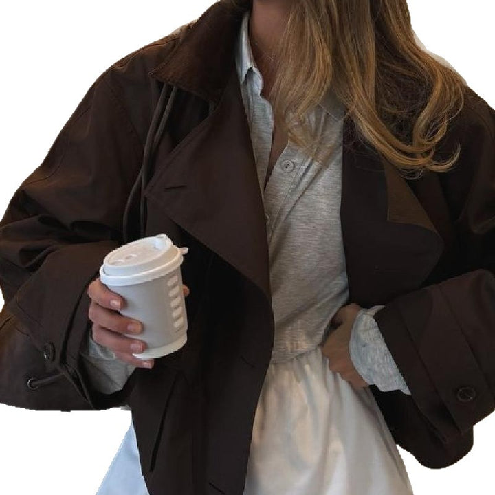 Damen Kurze Jacke mit lässigem Schnitt und großen Taschen Drune