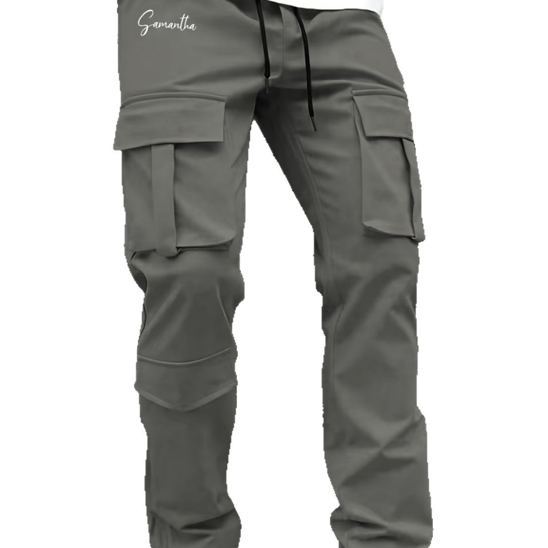 Herren Cargo-Hose mit vielseitigen funktionalen Taschen und elastischem Bund Drune