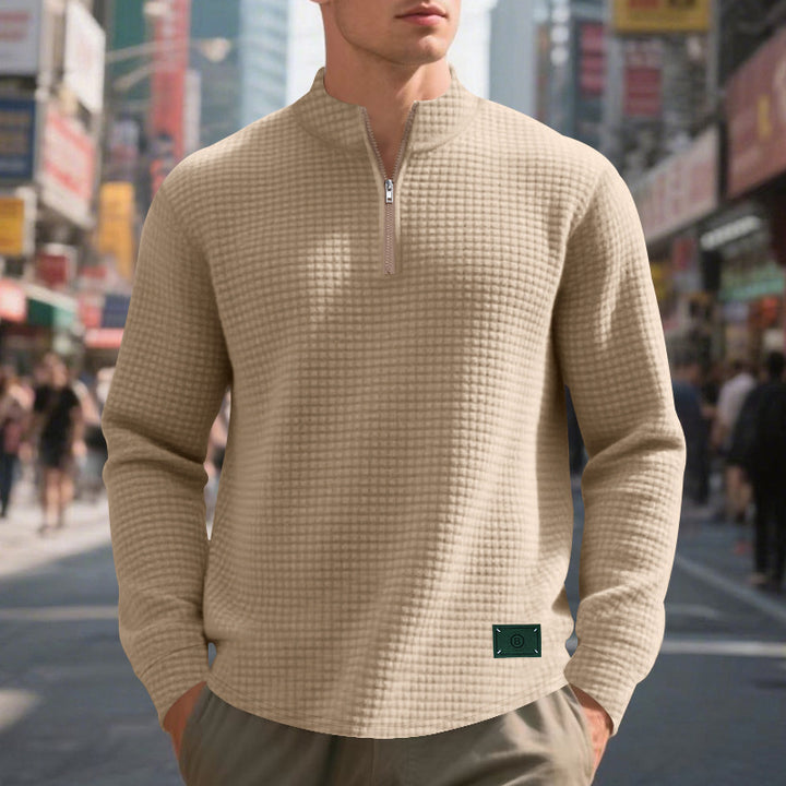 Herren Stepppullover mit modernem Reißverschluss und strukturiertem Design Drune