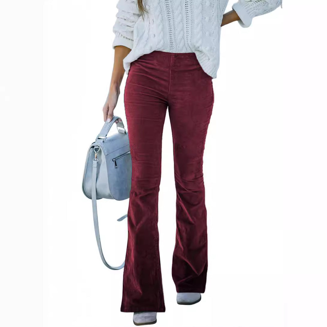 Damen ausgestellte Cord-Hosen Drune