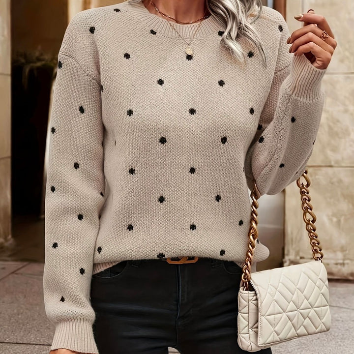 Damen Pullover mit strukturiertem Punktdesign Drune