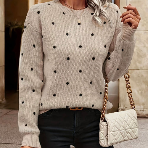 Damen Pullover mit strukturiertem Punktdesign Drune