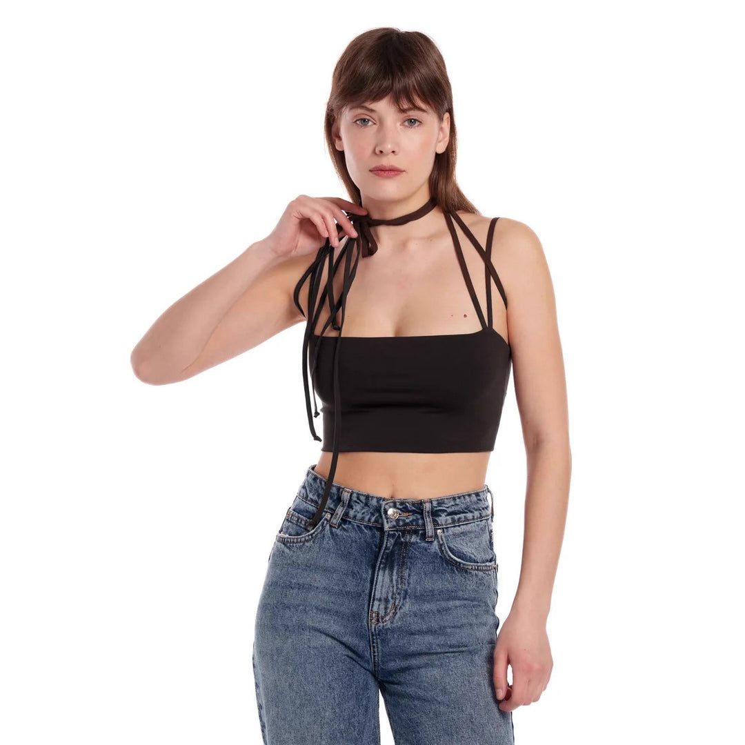 Damen Crop-Top mit schmalen Trägern und innovativem Schnitt Drune