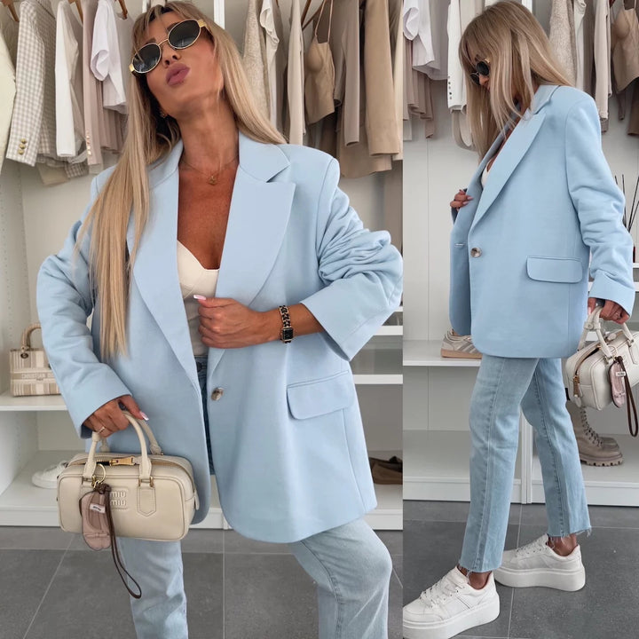 Damen Oversized Blazer mit Extravaganter Schnittführung Drune