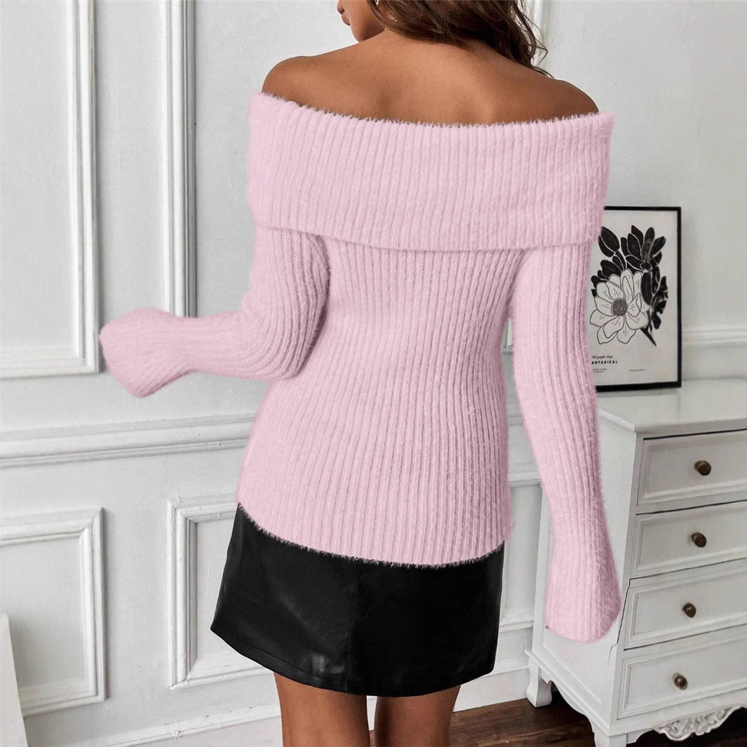 Damen Off-Shoulder Strickpullover Drune