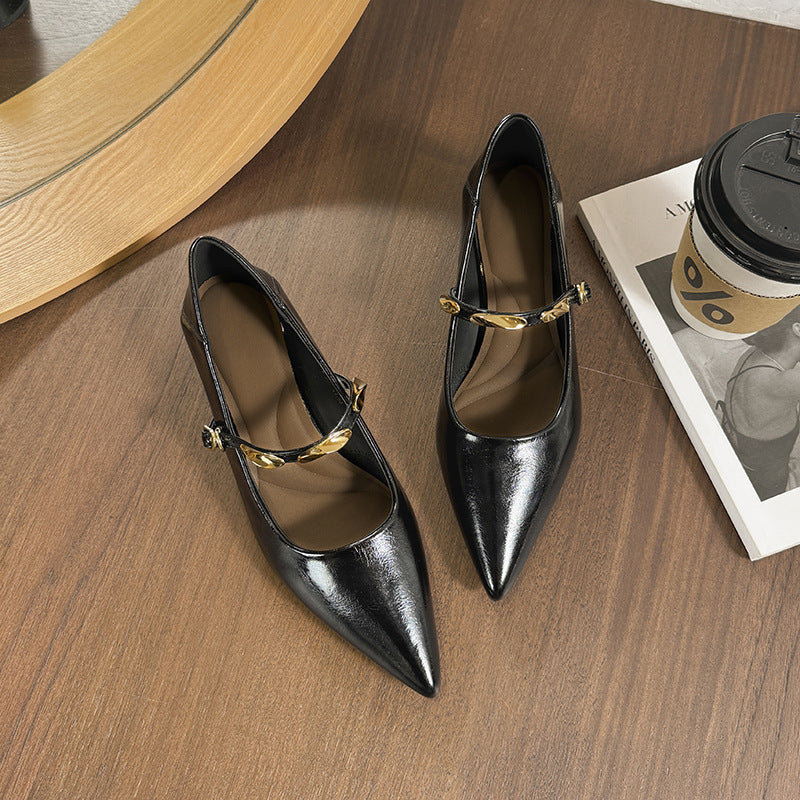 Damen Elegante Pumps mit modischem Riemen und komfortablem Blockabsatz Drune