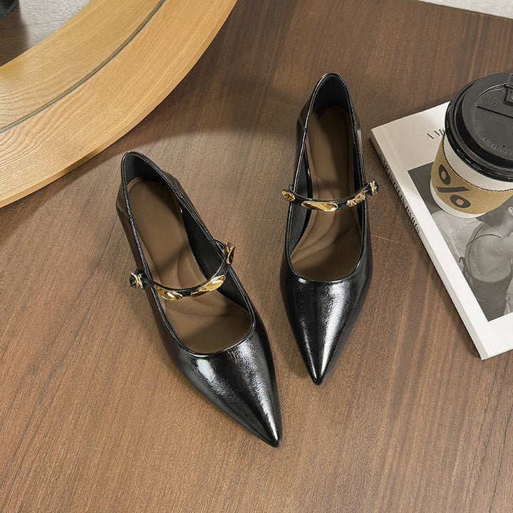 Damen Elegante Pumps mit modischem Riemen und komfortablem Blockabsatz Drune