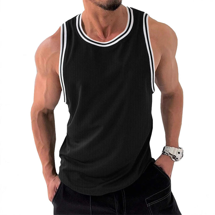 Herren Sportliches ärmelloses Tanktop mit atmungsaktivem Material und modernem Rippendesign Drune
