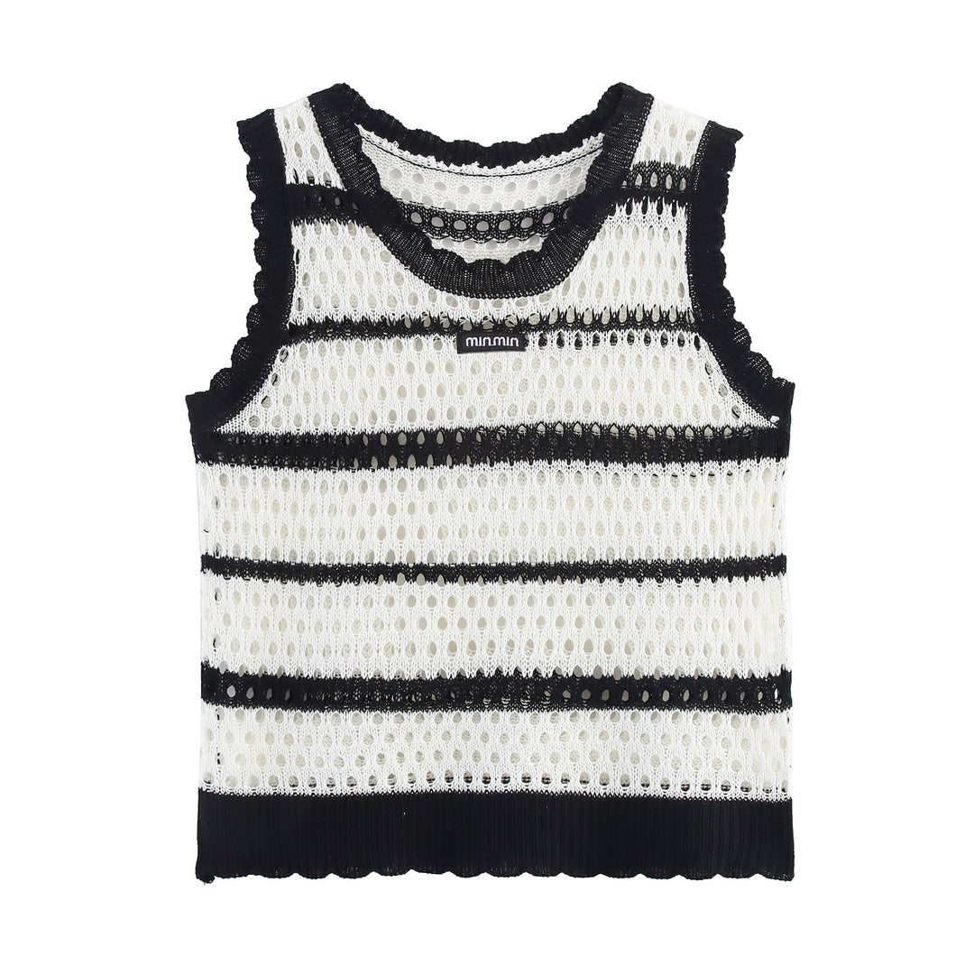 Damen luftige Strickjacke mit modernen Streifen Drune