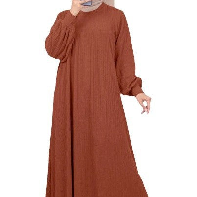 Damen Maxikleid mit elegantem Rippenmuster und lässigem Schnitt Drune