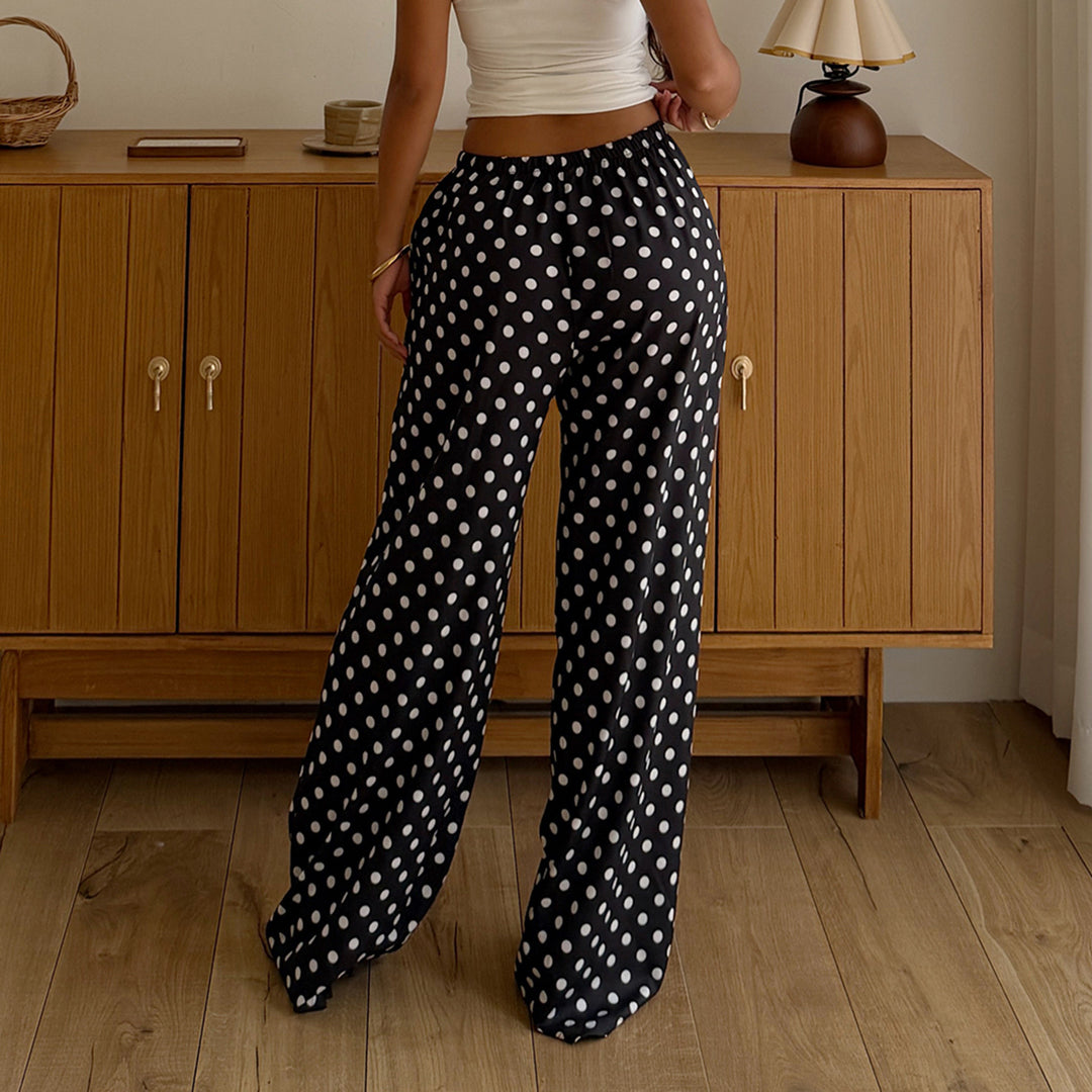 Damen Weite Hose im Polka-Punkte-Design Drune