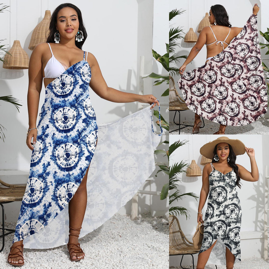 Damen eleganter Wickelsarong mit modernem Muster Drune