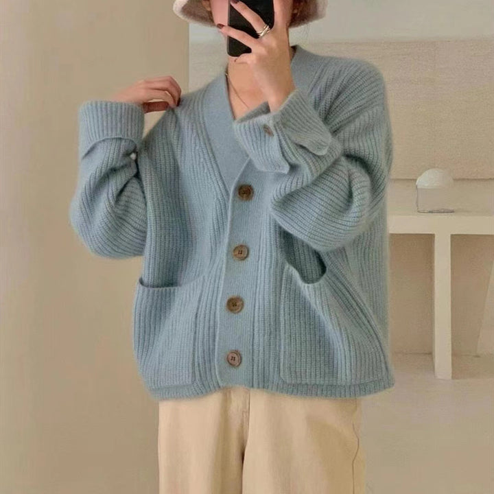 Damen Grobstrickcardigan mit Taschen Drune