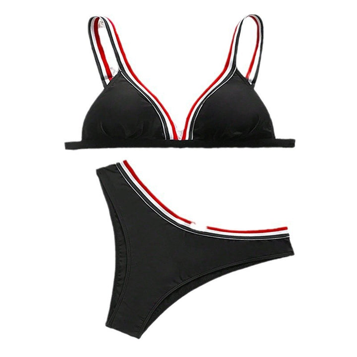 Damen Triangle-Bikini mit sportiven Kontraststreifen Drune