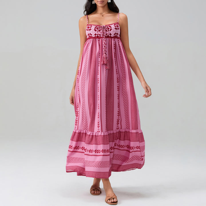 Damen Maxikleid mit raffiniertem Boho-Muster Drune