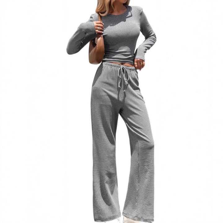 Damen lässiges Longsleeve Freizeit-Set mit weitem Schnitt Drune
