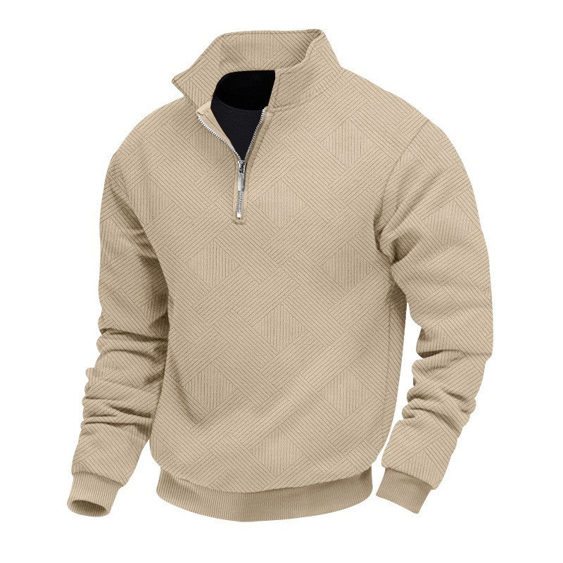 Herren Stepppullover mit halbem Reißverschluss und strukturiertem Design Drune
